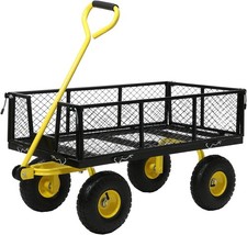 This 2-in-1 steel garden cart has a load capacity of up to 900 pounds.