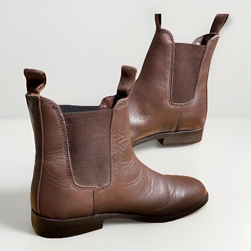 Stivali equitazione classici in pelle marrone Jodhpur Chelsea misura 9/43 misura larga