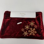 Set of 4 Nicole Miller Christmas Red Velvet Gold Beaded Snowflakes Placemats