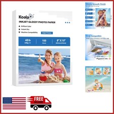 Glossy Inkjet Photo Paper 8x10 Inches 100 Sheets for Dye Ink Printers