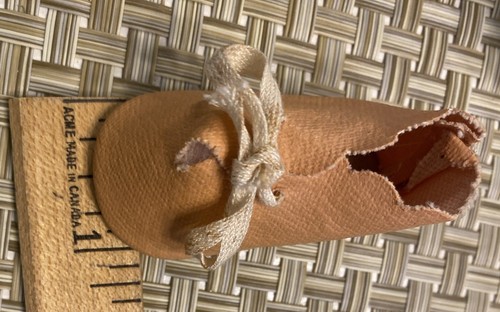 Vintage Wachstuch rosa Puppenschuhe 2 Zoll lang ~ schön! - Bild 9 von 9