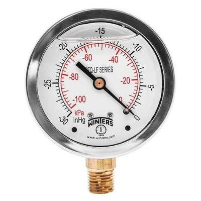 #ad Winters Pfq801lf Lead Free Vacuum Gauge 30 To 0 Psi 2 1 2 In Dial 1 4 In $24.59