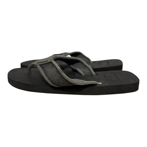 Havianas Men’s Urban Basic Flip Flops Black Gray Denim Strap Summer Sandals Sz 8 - Picture 5 of 7