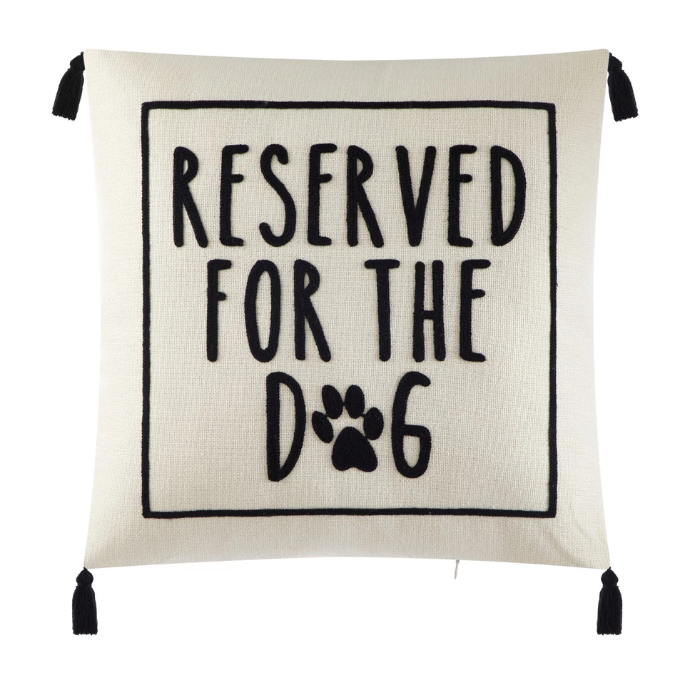 Mainstays Dog-Themed Throw Pillow (4pk) - 18"x18", Black & White - Decorative - Image 2 of 4