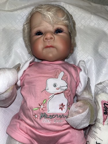 Lifelike Reborn Baby Dolls 18Inch Realistic Blonde Baby Doll Real Life Newborn - Picture 3 of 9