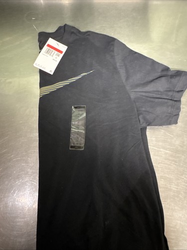 Nueva Camiseta Nike Gris Amarilla Negra Ondulada Swoosh Logo Camiseta Talla L - Imagen 3 de 3
