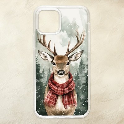 Handyhülle Winter Weihnachten Hirsch Tartan rot grün iPhone Samsung Motorola Pixel