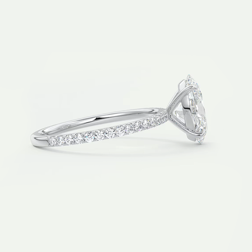 Engagement Ring Semi Mount 0.20 Ct Oval Cut Diamond Setting 950 Platinum - Picture 4 of 10