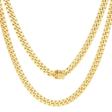 10K Yellow Gold Mens 5.5mm Miami Cuban Link Chain Italian Necklace Box Clasp 20"