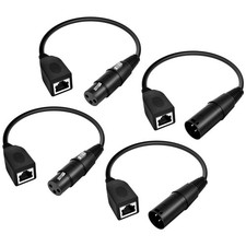 DMX XLR to RJ45 Adapter for Cat 5/6 Ethernet Upgraded Male/Female Set