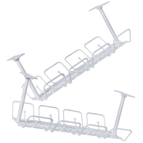 2 Pcs Wire Storage Rack Management under Desk Tray Cord Organizer for
