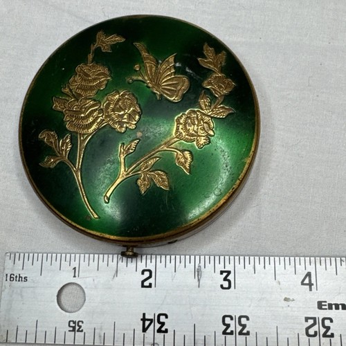 Dorset Fifth Ave Polvo de Latón Compacto Rosas Verdes Mariposa Belleza De Colección - Imagen 11 de 12