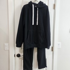 Nottinchan Men's Track Suit 2 Pc Black W/ White Ties Size Medium