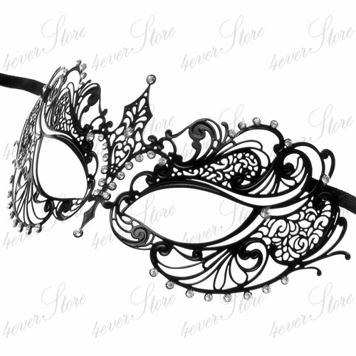 Laser Cut Filigree Metal Mardi Gras Prom Ball Venetian Masquerade Mask M7117 - Picture 4 of 36