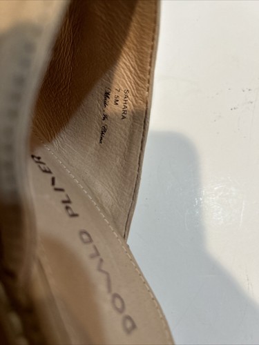 Mules Donald Pliner in pelle marrone stampa coccodrillo con tacco in legno misura 7,5M - Foto 8 di 8
