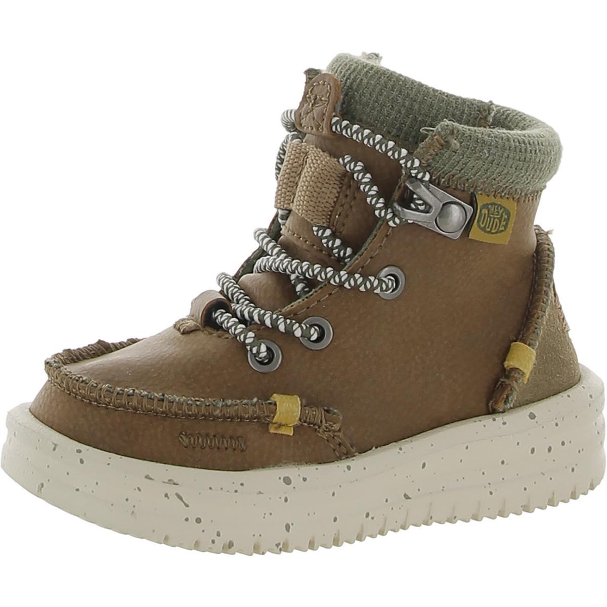 Эй, чувак, Мальчики, Коричневые кожаные пинетки Bradley, 5 средних (D) размеров для малышей, BHFO 0135