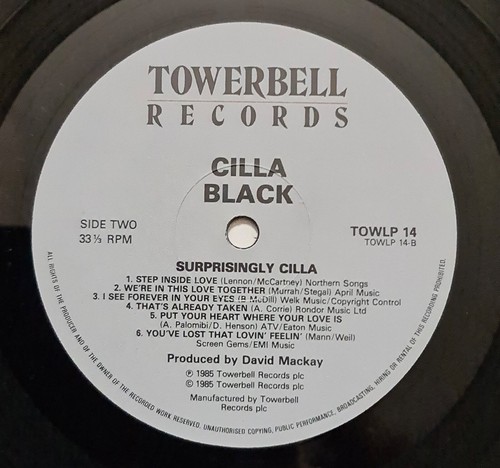 First pressing -Cilla Black - Surprisingly Cilla - 1985 - Towerbell Records - Bild 5 von 8