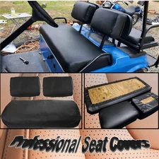 For 1982 1983-2000 PRE-2000 DS Golf Cart Club Car Front Seat Cover Leather Black