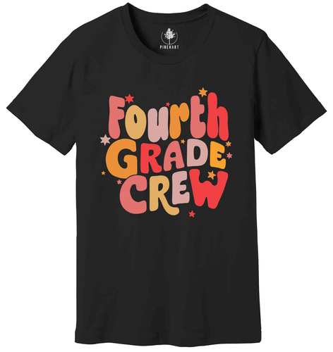 Retro Lehrerhemd der vierten Klasse, Lehrerhemd der 4. Klasse für den ersten Schultag