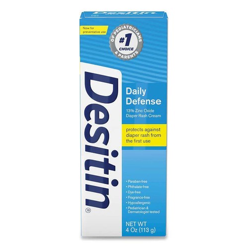 Desitin Daily Defense Baby Diaper Rash Cream with Zinc Oxide, 4 oz Tube