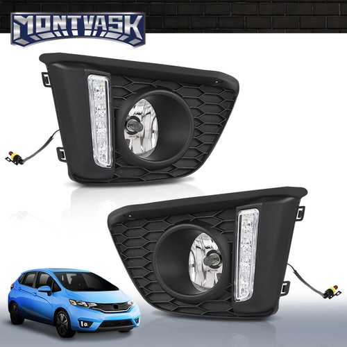 Fit For 2014-2017 Honda Fit Jazz LED Front Bumper Driving Fog Lights w/ Wiring - Picture 2 of 12