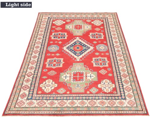Kazak Ribeteado a Mano Oriental 272x192 cm-Nomadic, Fine, Carpet, Manta, Rojo - Imagen 8 de 13