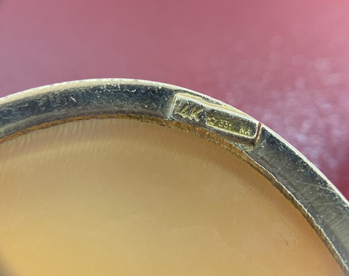 Vintage 14k Yellow Gold Cameo Portrait Filigree Antique Victorian Pendant Brooch - Picture 6 of 11