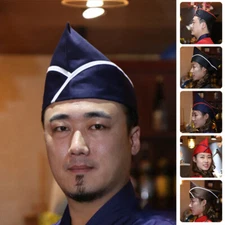 Unisex Chef Hat Japanese Sushi Chef Boat Cap Working Cap Restaurant Uniform 