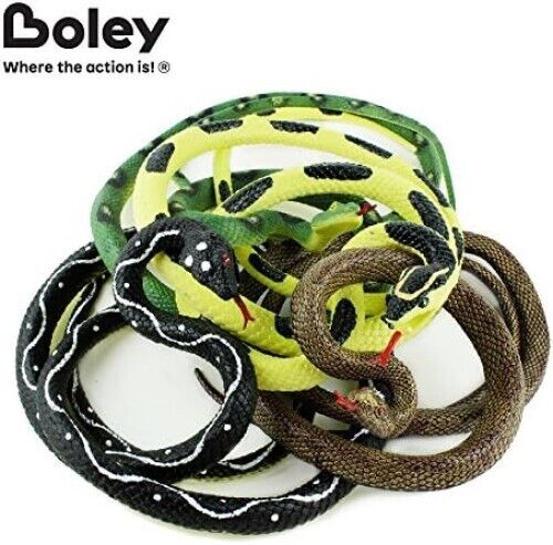 Boley Jumbo Snakes - 4 Pack 52" Long Realistic Rubber Snake Toy Set - Python, Ra - Picture 3 of 6