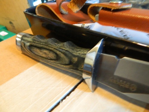 BOKER MAGNUM 11" SAFARI MATE BOWIE KNIFE 440 BLADE SILVER WOOD HANDLE LEA SHEATH - Picture 14 of 18