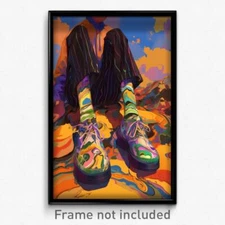 Art Poster - Man Feeling Nostalgic, Able Vertical Striped Legwear (Art Print)