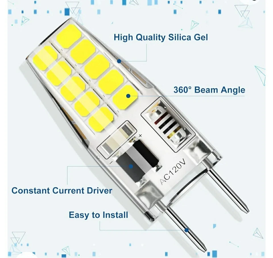 6Pcs G8 Led Bulb Dimmable 120v T4 Bulb 20w Warm White 3000k Under Cabinet Light - Image 4 of 4