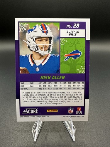 2024 Score A Treat Football - Josh Allen - Trick or Treat Bills #28 /99 07/99 - Bild 2 von 7