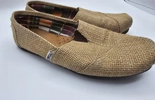 Toms Classic Natural Burlap Women 6 Slip On Shoes Flats Womens Spring