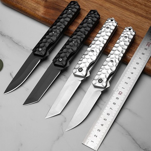 Coltello Pieghevole Tattico 3,54" con Meccanismo a Pinza con Cuscinetto a Sfera,Lama EDC Tascabile - Foto 9 di 13