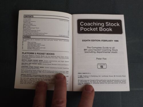 Platform 5 1986 ABC BR Coaching Stock Pocket Book Mk1 2 3 Coaches 8th Edition - Picture 2 of 6