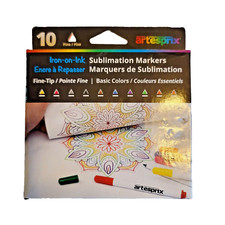 Sublimation Markers Artesprix Iron On Ink Basic Colors Fine tip 10ct