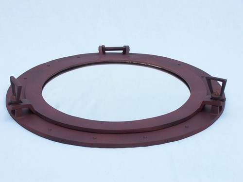 Rustic Aluminum Deluxe Class Decorative Ship Porthole Mirror 24" - Picture 6 of 8