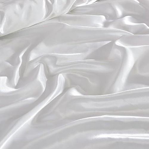 6Pcs Satin Silk Complete Bedding Set Duvet Cover Fitted Sheet & 4 Pillowcases - Picture 125 of 128