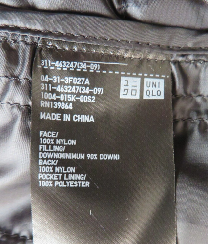 Uniqlo Men Ultra Light Down Puffer Jacket Narrow Quilt Packable Black M NWT - Picture 9 of 11