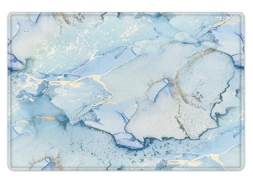 Tappetino bagno minimalista astratto marmo blu testurizzato tappeti cucina 24x16 pollici - Foto 1 di 3