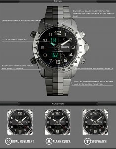 INFANTRY-MENS-DIGITAL-QUARTZ-WRIST-WATCH-DATE-CHRONOGRAPH-SILVER-STAINLESS-STEEL