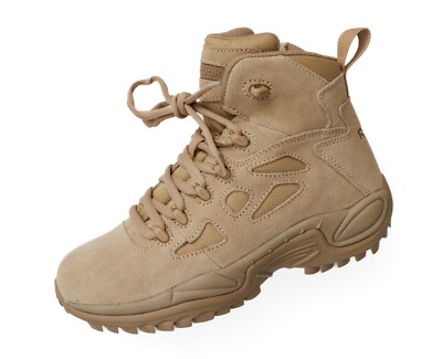 Reebok ミリタリーブーツ Reebok Mens Desert Tan Leather Military Boots Zip 6in Size 7M