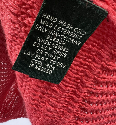 Lauren Ralph Lauren Sweater 100% Linen Womens 3X Pullover Cap Sleeve Knit Orange - Imagen 6 de 8