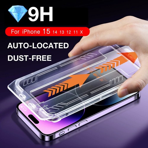 Dust Free Without Bubbles Tempered Glass Screen Protector for iPhone 15 14 13 12 - 第 1/26 張圖片