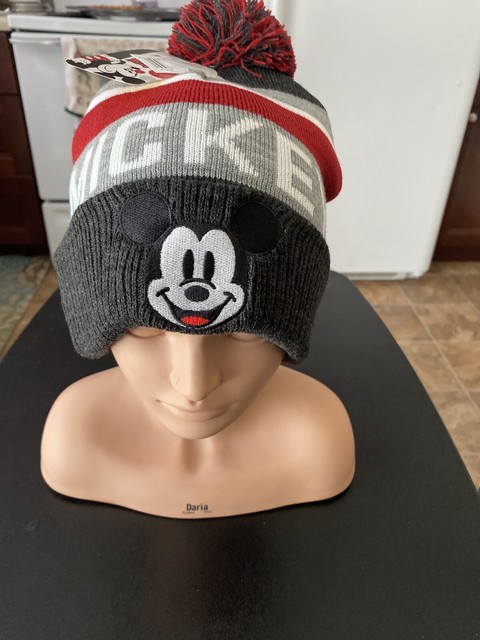 mickey mouse pom pom beanie