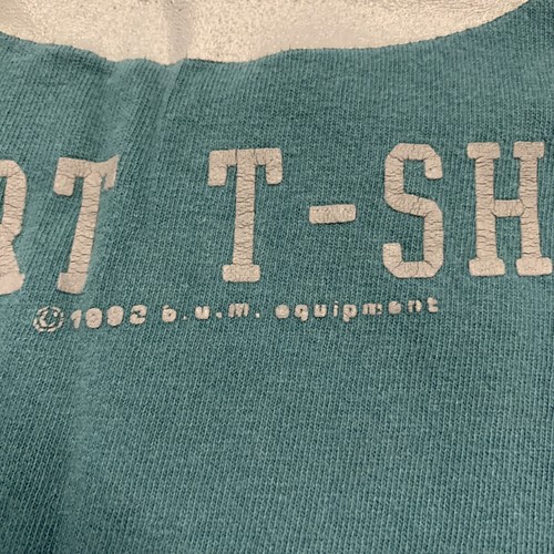 Vintage 1992 BUM Sports Equipment T-Shirt Large 90s Teal Boxy Single Stitch - Picture 6 of 12
