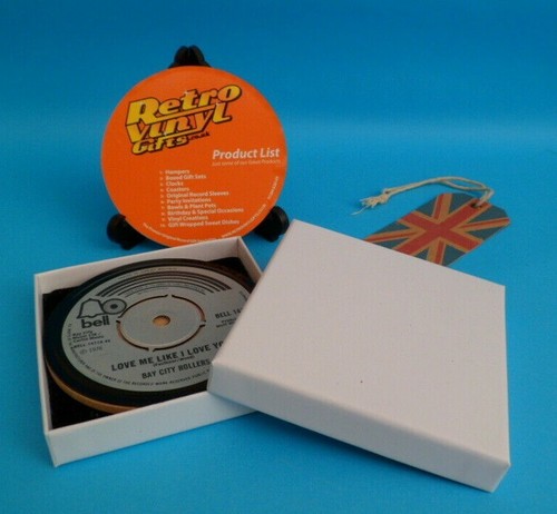 DRINKS COASTERS Upcycled Vinyl Record SINGLES Music Perfect Gift - List 6 - Picture 66 of 996