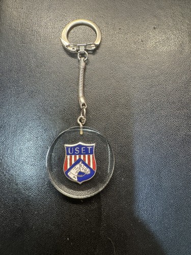 Vintage United States Equestrian Team Lucite Keychain Key Chain Uset