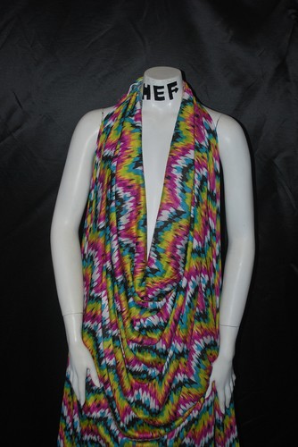 Modal 100 % Strick Jersey Stoff umweltfreundlich Chevron Zick Zack Druck 6 Unzen Multi - Bild 6 von 11